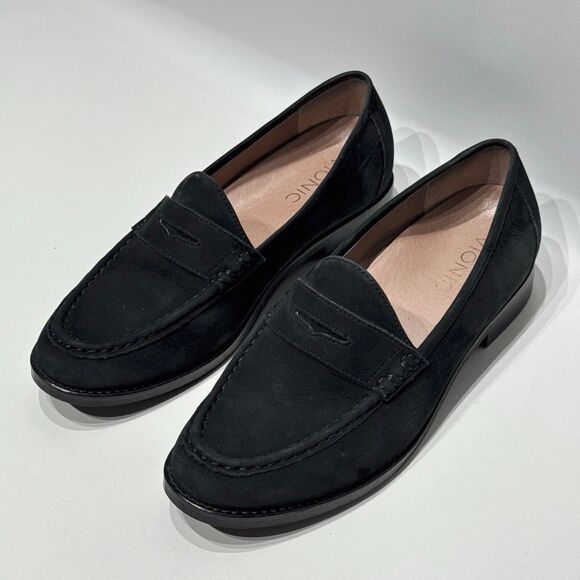 Vionic Waverly Black Nubuck Leather Penny Loafers Comfort Arch Support Women 7.5 - Picture 13 of 14
